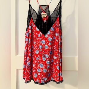 ZADIG & VOLTAIRE red print camisole- worn once! Size small.